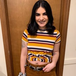 70s striped crop top